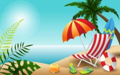 beach-summer-holiday-starter-pack-background-design-free-vector